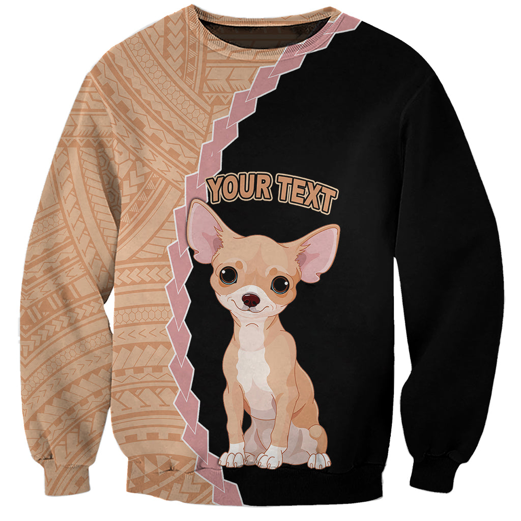 Custom Chihuahua Dog Sweatshirt With Polynesian Tribal Tattoo LT6 - Wonder Print Shop