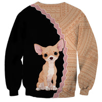 Custom Chihuahua Dog Sweatshirt With Polynesian Tribal Tattoo LT6 - Wonder Print Shop