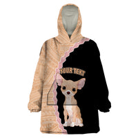 Custom Chihuahua Dog Wearable Blanket Hoodie With Polynesian Tribal Tattoo LT6 - Wonder Print Shop