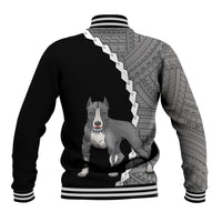 Custom Pitbull Dog Baseball Jacket With Polynesian Tribal Tattoo LT6 - Wonder Print Shop