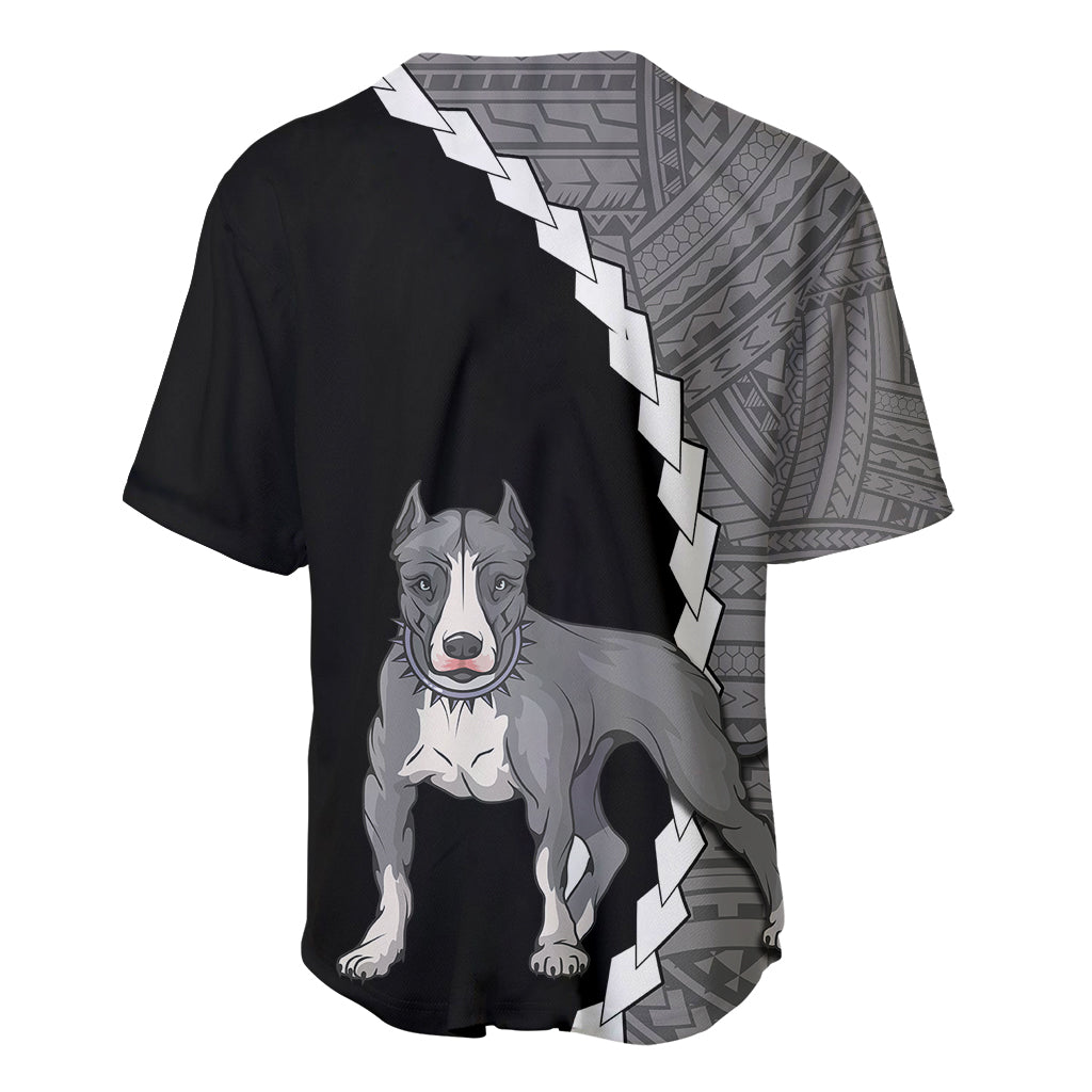 Custom Pitbull Dog Baseball Jersey With Polynesian Tribal Tattoo LT6 - Wonder Print Shop