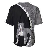 Custom Pitbull Dog Baseball Jersey With Polynesian Tribal Tattoo LT6 - Wonder Print Shop