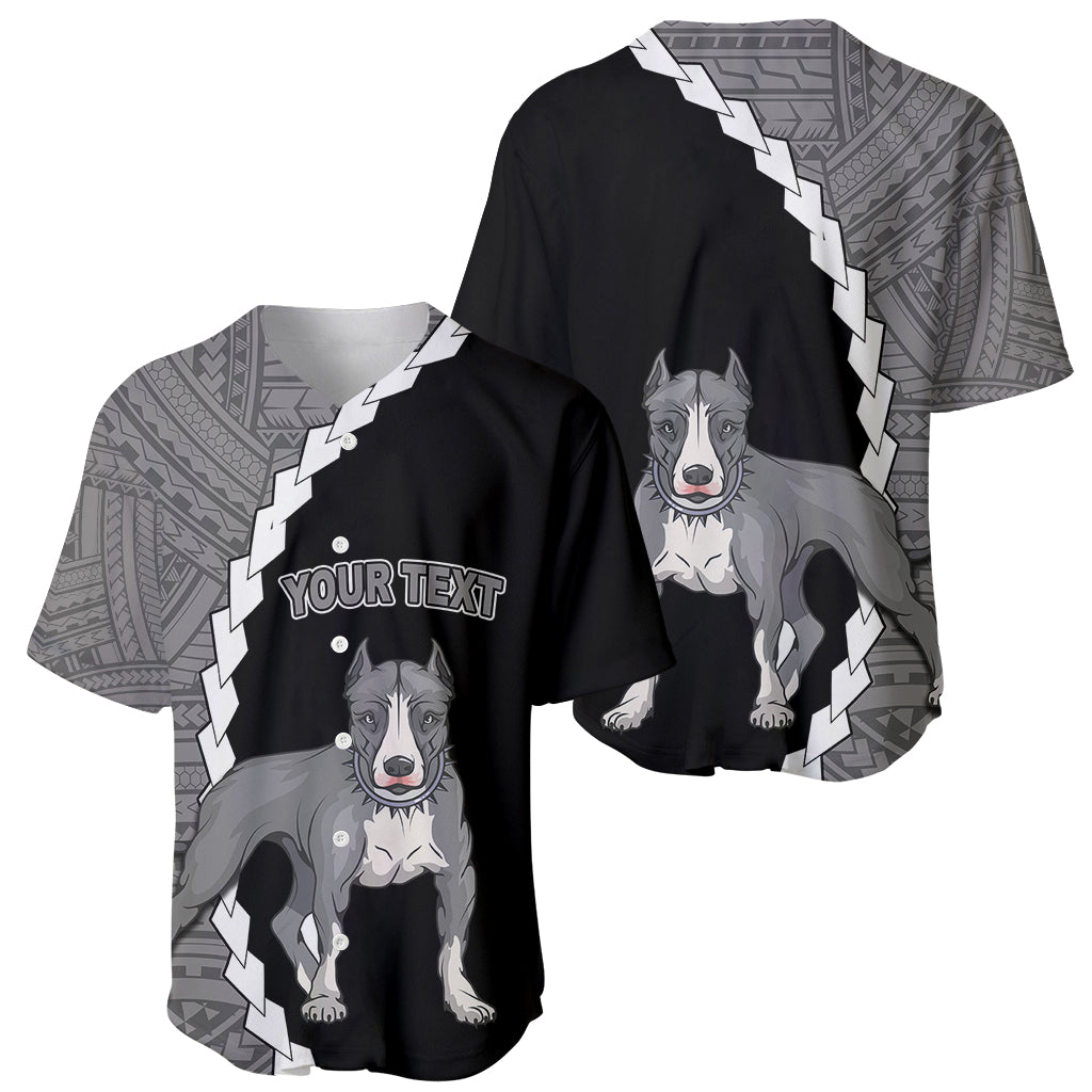 Custom Pitbull Dog Baseball Jersey With Polynesian Tribal Tattoo LT6 - Wonder Print Shop