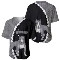 Custom Pitbull Dog Baseball Jersey With Polynesian Tribal Tattoo LT6 - Wonder Print Shop