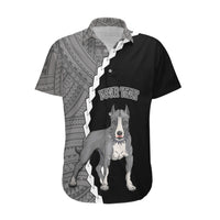 Custom Pitbull Dog Hawaiian Shirt With Polynesian Tribal Tattoo LT6 - Wonder Print Shop