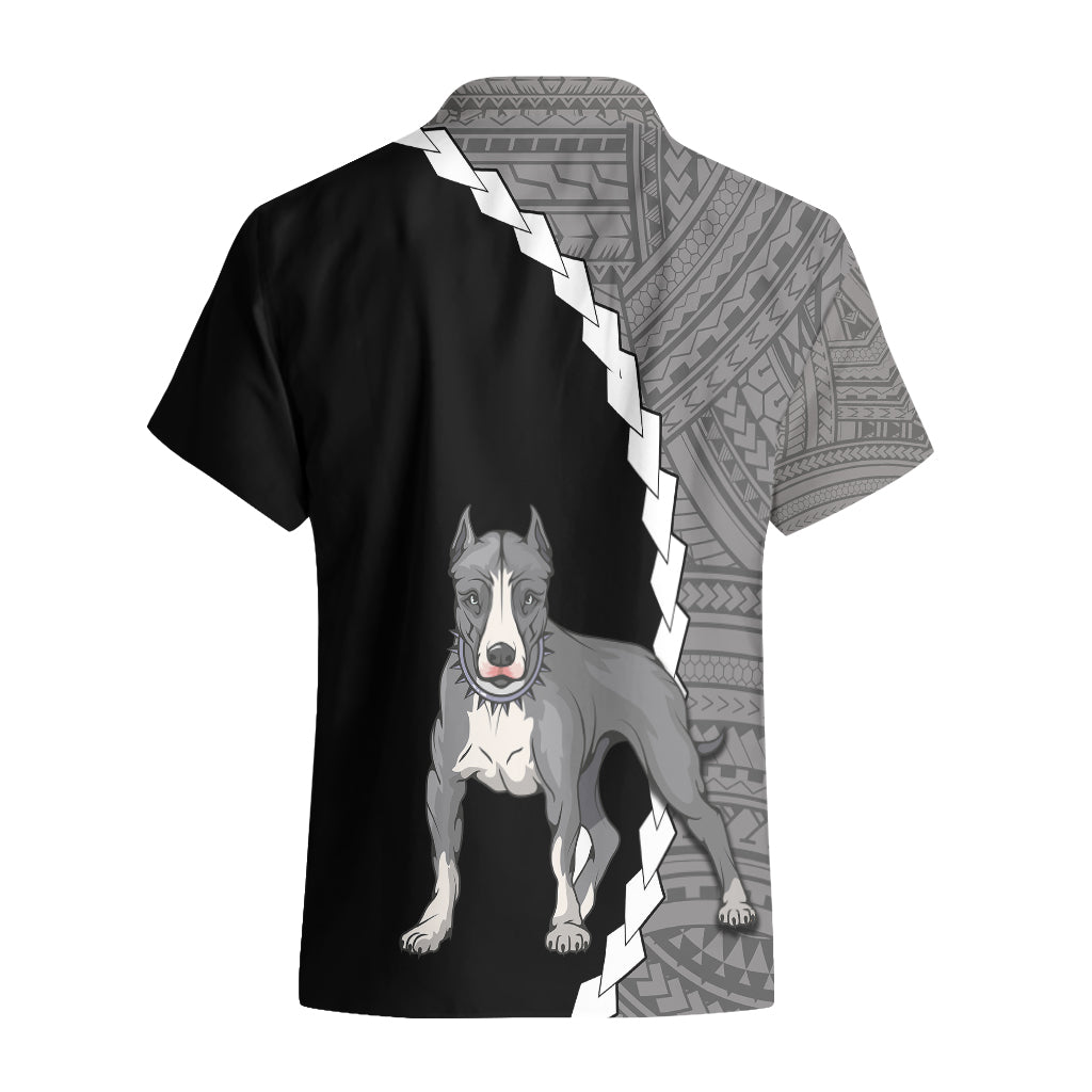 Custom Pitbull Dog Hawaiian Shirt With Polynesian Tribal Tattoo LT6 - Wonder Print Shop