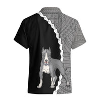 Custom Pitbull Dog Hawaiian Shirt With Polynesian Tribal Tattoo LT6 - Wonder Print Shop