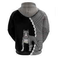 Custom Pitbull Dog Hoodie With Polynesian Tribal Tattoo LT6 - Wonder Print Shop