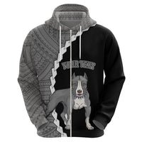Custom Pitbull Dog Hoodie With Polynesian Tribal Tattoo LT6 - Wonder Print Shop