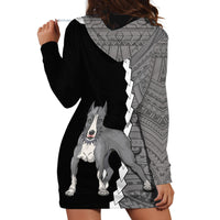 Custom Pitbull Dog Hoodie Dress With Polynesian Tribal Tattoo LT6 - Wonder Print Shop
