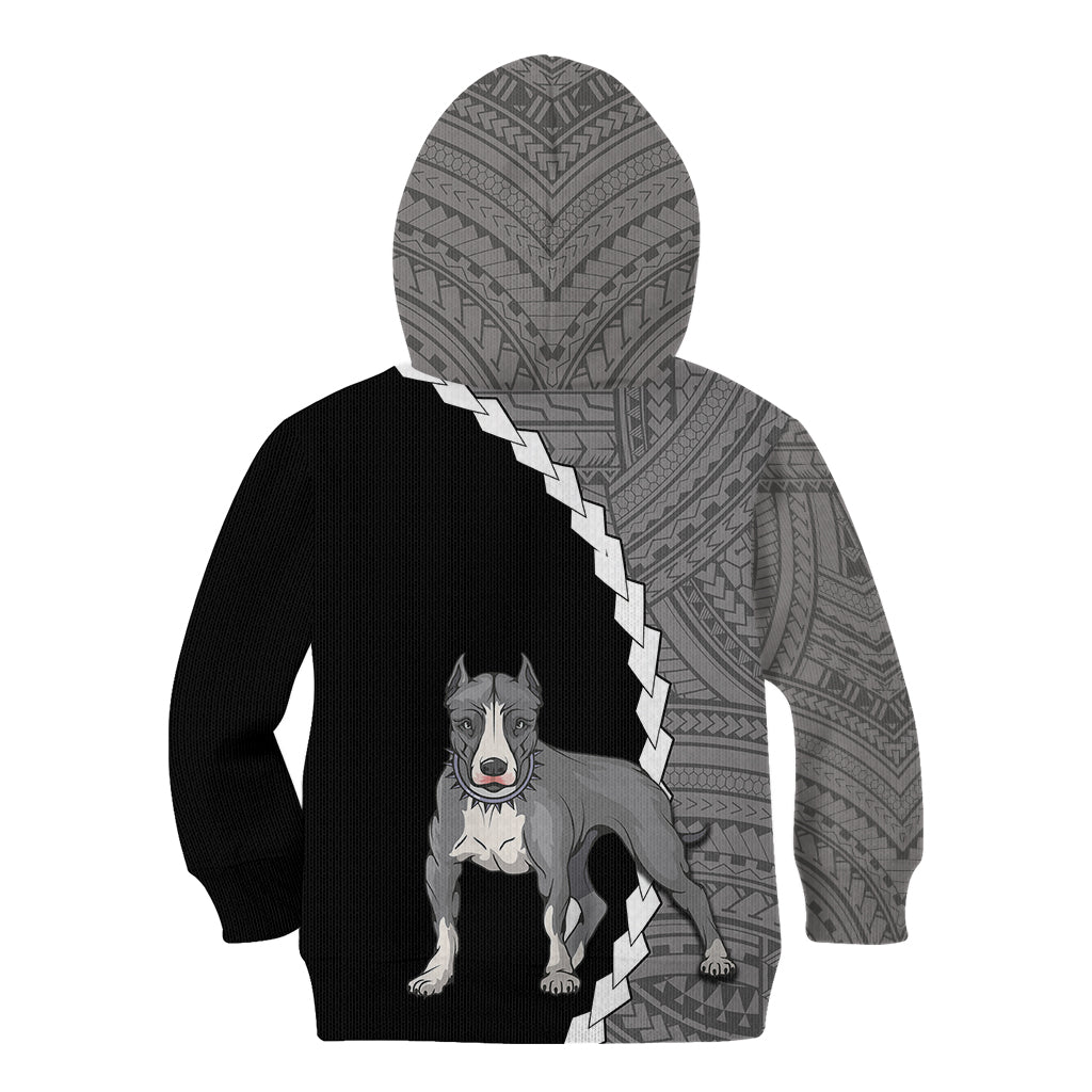 Custom Pitbull Dog Kid Hoodie With Polynesian Tribal Tattoo LT6 - Wonder Print Shop