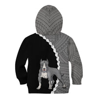 Custom Pitbull Dog Kid Hoodie With Polynesian Tribal Tattoo LT6 - Wonder Print Shop