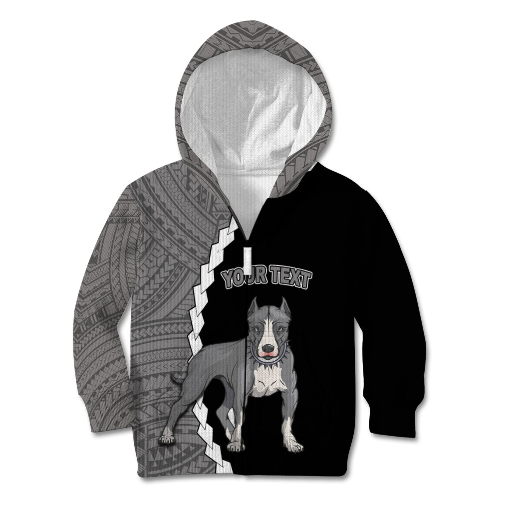 Custom Pitbull Dog Kid Hoodie With Polynesian Tribal Tattoo LT6 - Wonder Print Shop