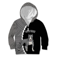 Custom Pitbull Dog Kid Hoodie With Polynesian Tribal Tattoo LT6 - Wonder Print Shop
