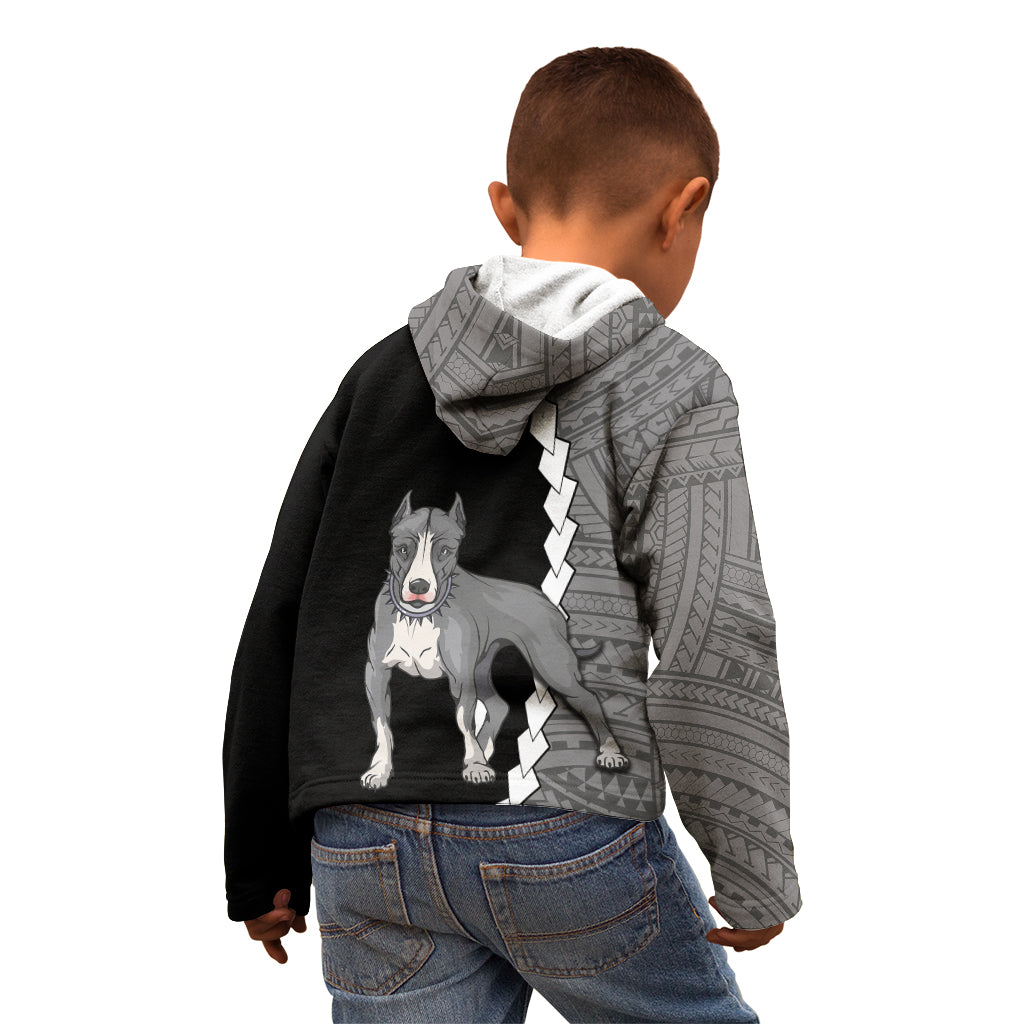 Custom Pitbull Dog Kid Hoodie With Polynesian Tribal Tattoo LT6 - Wonder Print Shop