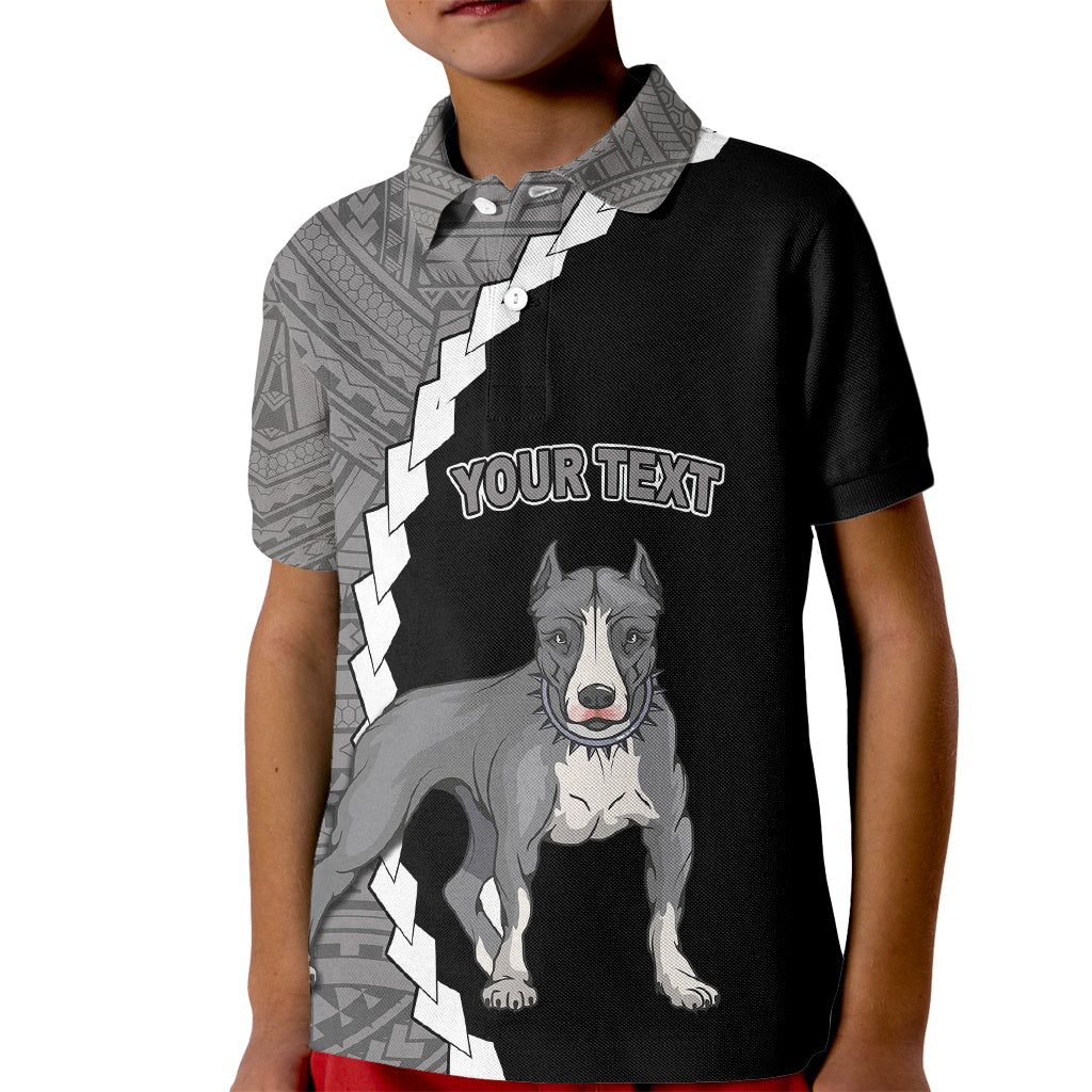 Custom Pitbull Dog Kid Polo Shirt With Polynesian Tribal Tattoo LT6 - Wonder Print Shop