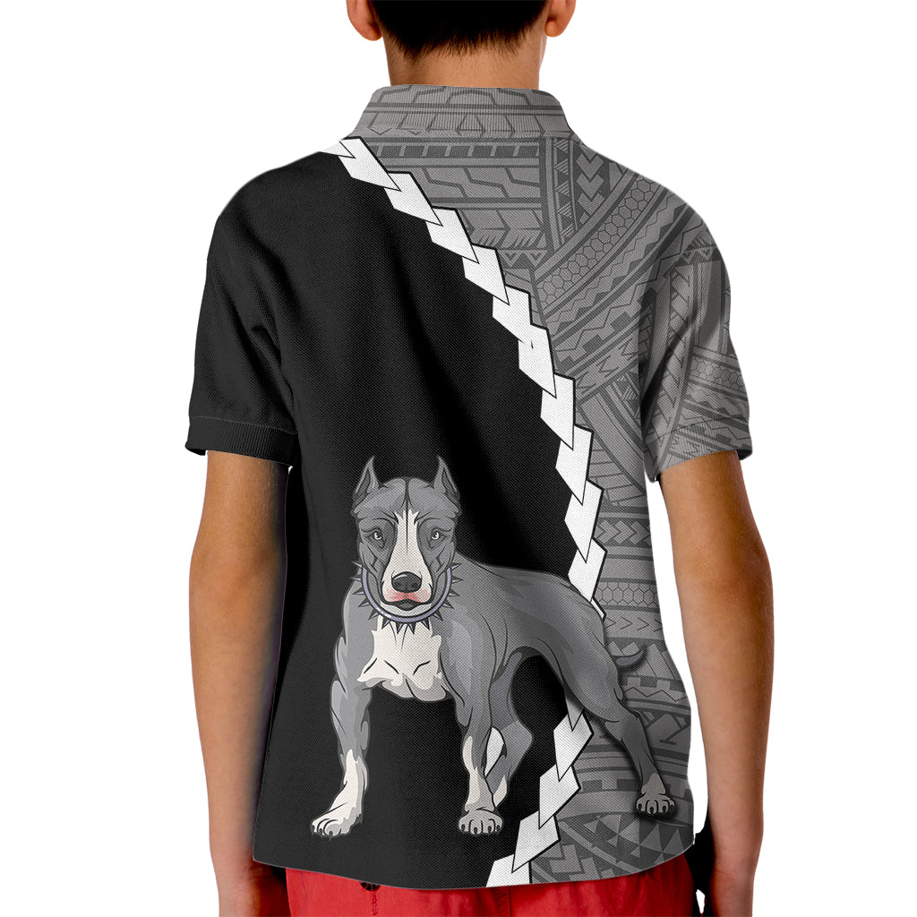 Custom Pitbull Dog Kid Polo Shirt With Polynesian Tribal Tattoo LT6 - Wonder Print Shop