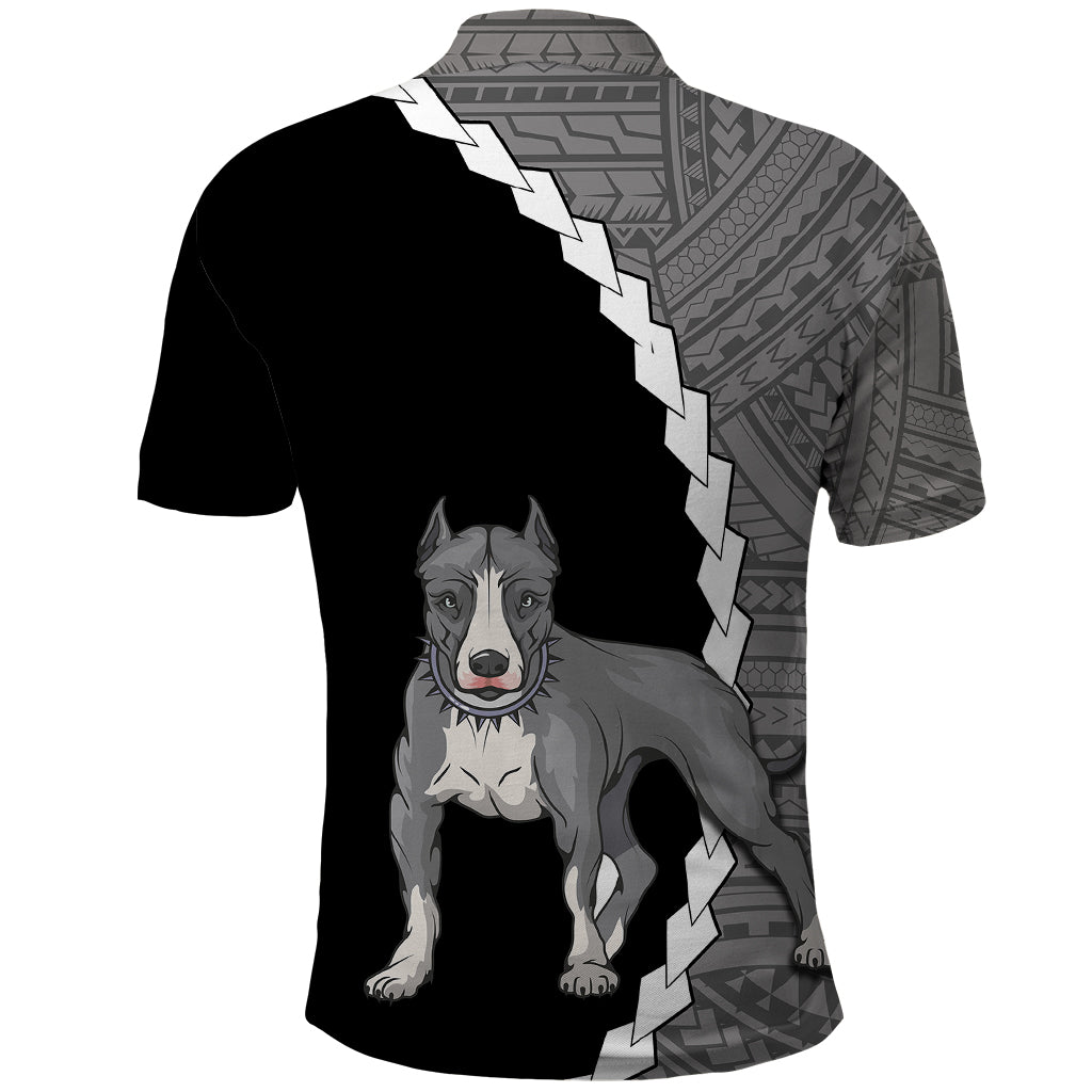 Custom Pitbull Dog Polo Shirt With Polynesian Tribal Tattoo LT6 - Wonder Print Shop