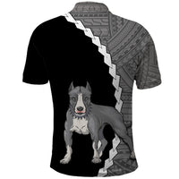 Custom Pitbull Dog Polo Shirt With Polynesian Tribal Tattoo LT6 - Wonder Print Shop