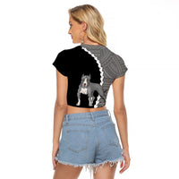 Custom Pitbull Dog Raglan Cropped T Shirt With Polynesian Tribal Tattoo LT6 - Wonder Print Shop