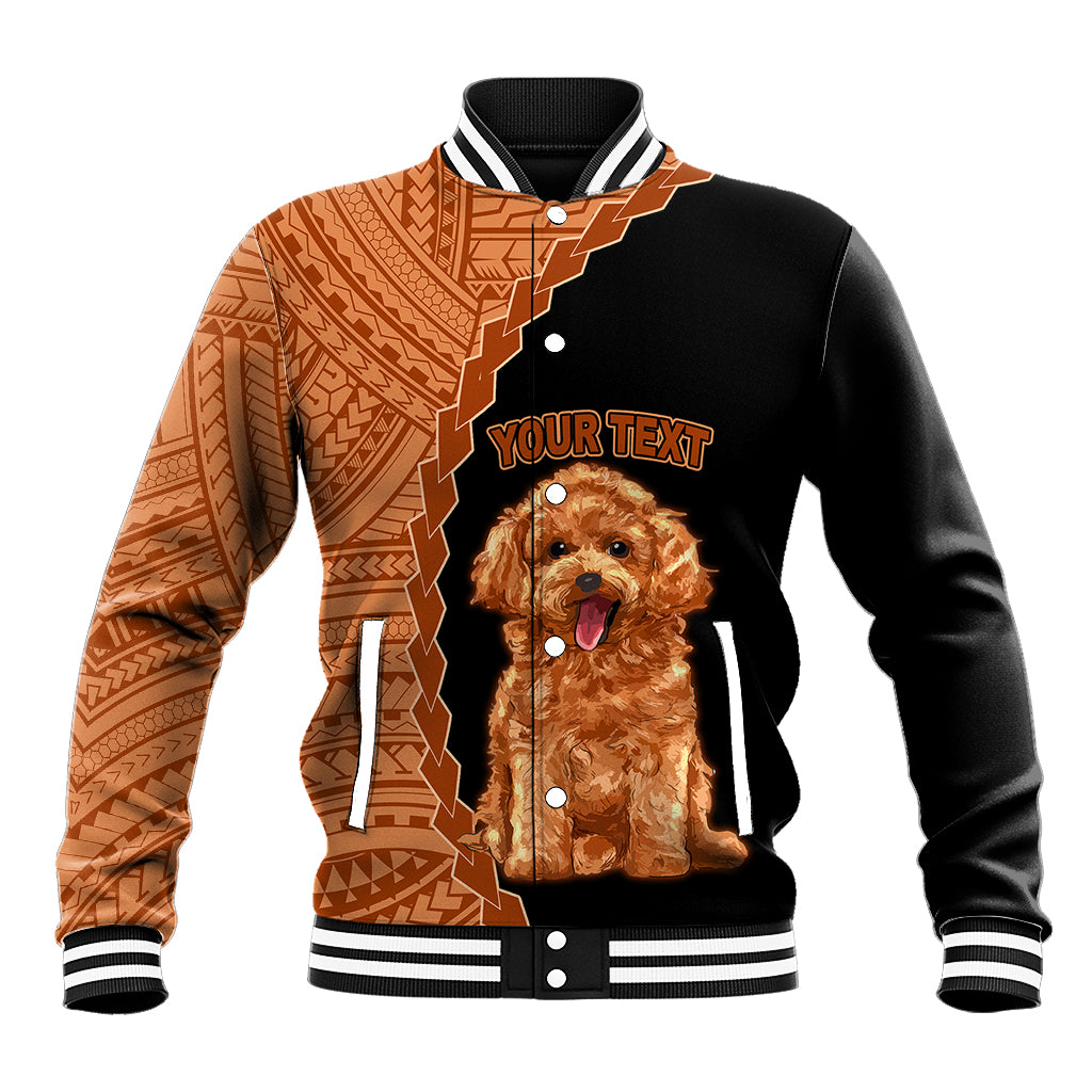 Custom Poodle Dog Baseball Jacket With Polynesian Tribal Tattoo LT6 - Wonder Print Shop