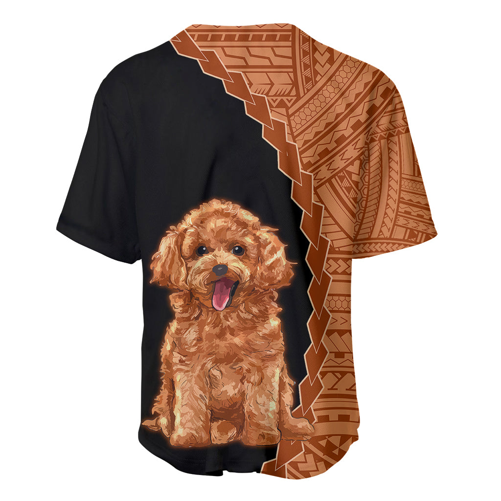 Custom Poodle Dog Baseball Jersey With Polynesian Tribal Tattoo LT6 - Wonder Print Shop
