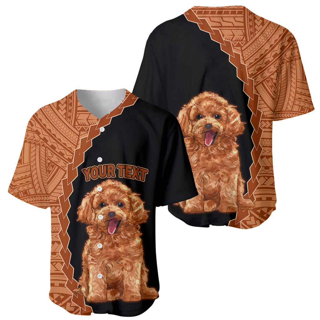Custom Poodle Dog Baseball Jersey With Polynesian Tribal Tattoo LT6 - Wonder Print Shop