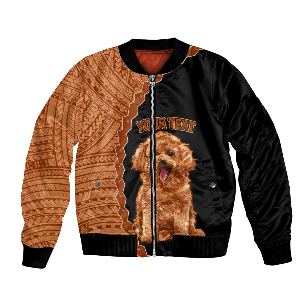 Custom Poodle Dog Bomber Jacket With Polynesian Tribal Tattoo LT6 - Wonder Print Shop