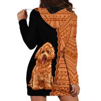 Custom Poodle Dog Hoodie Dress With Polynesian Tribal Tattoo LT6 - Wonder Print Shop