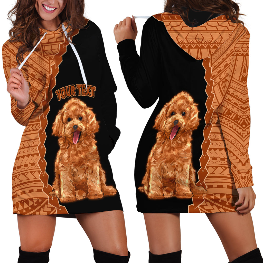 Custom Poodle Dog Hoodie Dress With Polynesian Tribal Tattoo LT6 - Wonder Print Shop