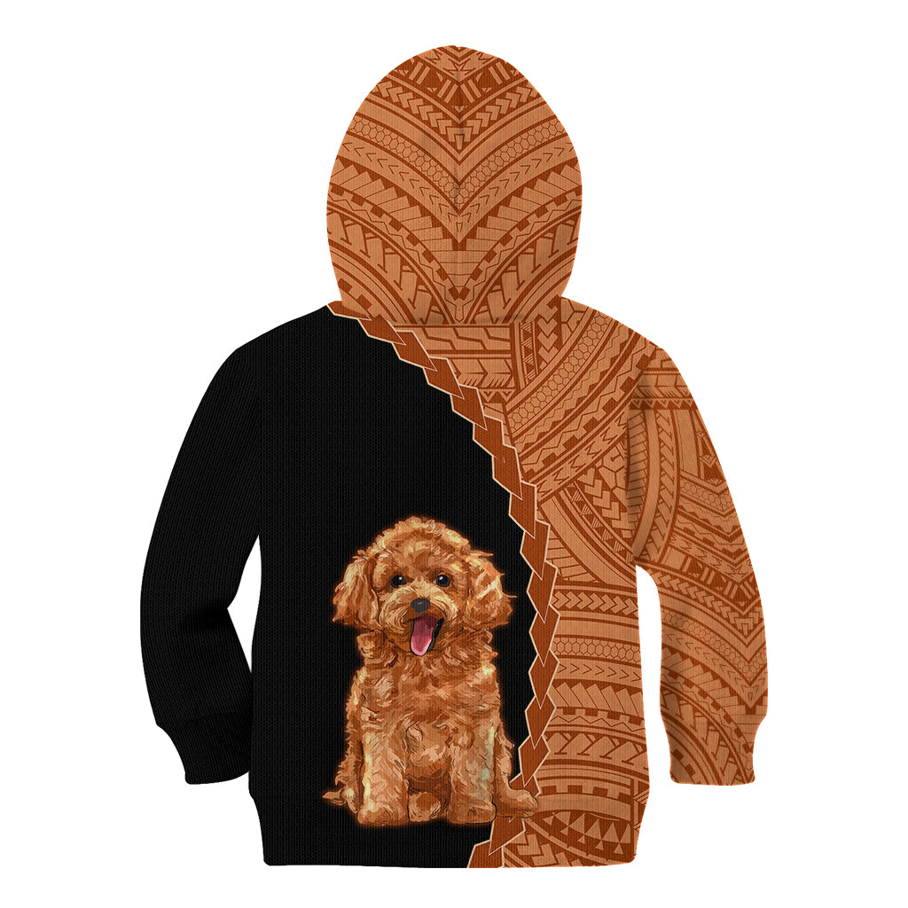Custom Poodle Dog Kid Hoodie With Polynesian Tribal Tattoo LT6 - Wonder Print Shop