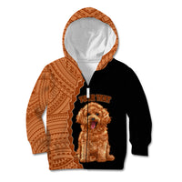 Custom Poodle Dog Kid Hoodie With Polynesian Tribal Tattoo LT6 - Wonder Print Shop