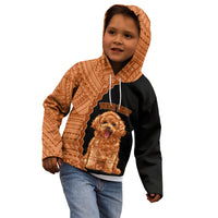 Custom Poodle Dog Kid Hoodie With Polynesian Tribal Tattoo LT6 - Wonder Print Shop