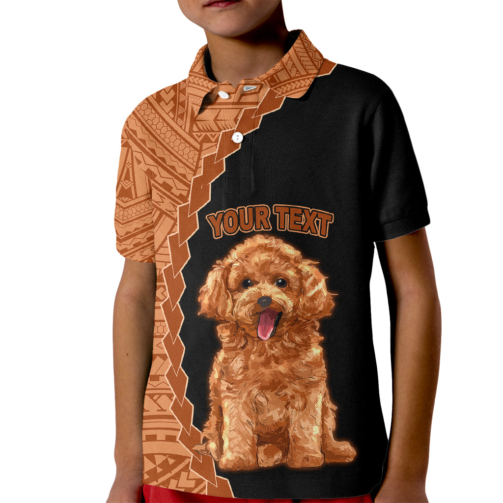 Custom Poodle Dog Kid Polo Shirt With Polynesian Tribal Tattoo LT6 - Wonder Print Shop