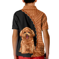 Custom Poodle Dog Kid Polo Shirt With Polynesian Tribal Tattoo LT6 - Wonder Print Shop