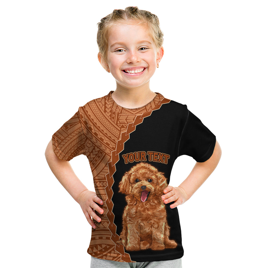 Custom Poodle Dog Kid T Shirt With Polynesian Tribal Tattoo LT6 - Wonder Print Shop