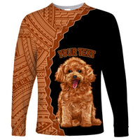 Custom Poodle Dog Long Sleeve Shirt With Polynesian Tribal Tattoo LT6 - Wonder Print Shop