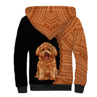 Custom Poodle Dog Sherpa Hoodie With Polynesian Tribal Tattoo LT6 - Wonder Print Shop