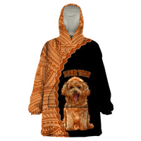 Custom Poodle Dog Wearable Blanket Hoodie With Polynesian Tribal Tattoo LT6 - Wonder Print Shop
