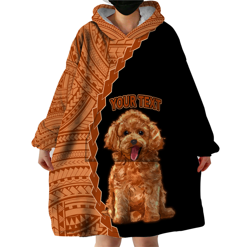 Custom Poodle Dog Wearable Blanket Hoodie With Polynesian Tribal Tattoo LT6 - Wonder Print Shop