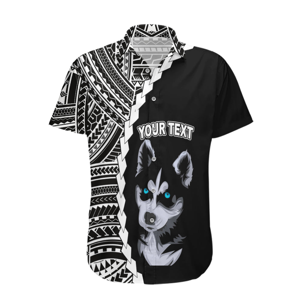 Custom Husky Dog Hawaiian Shirt With Polynesian Tribal Tattoo LT6 - Wonder Print Shop