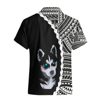 Custom Husky Dog Hawaiian Shirt With Polynesian Tribal Tattoo LT6 - Wonder Print Shop