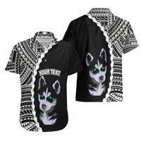 Custom Husky Dog Hawaiian Shirt With Polynesian Tribal Tattoo LT6 - Wonder Print Shop