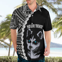 Custom Husky Dog Hawaiian Shirt With Polynesian Tribal Tattoo LT6 - Wonder Print Shop