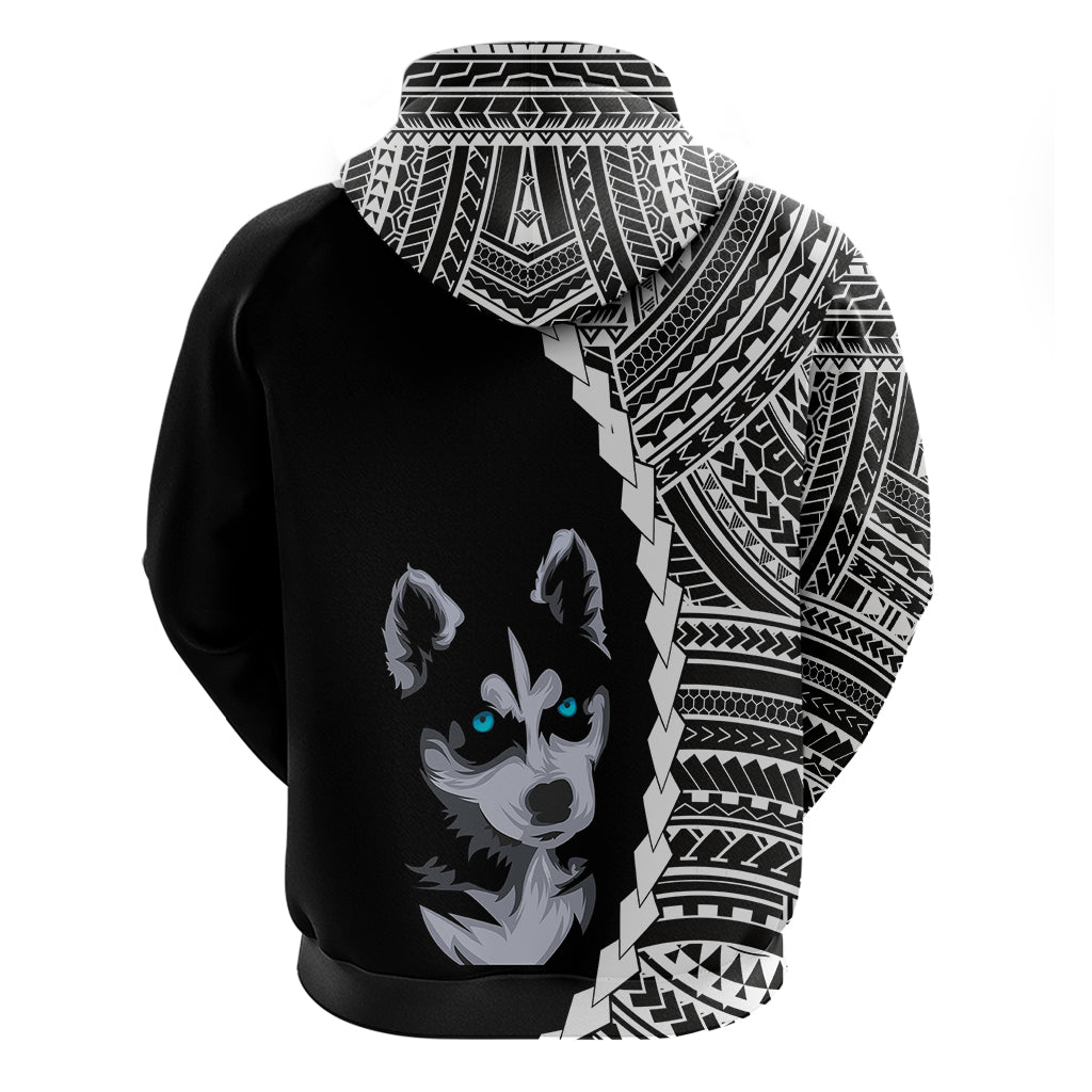 Custom Husky Dog Hoodie With Polynesian Tribal Tattoo LT6 - Wonder Print Shop
