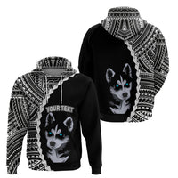 Custom Husky Dog Hoodie With Polynesian Tribal Tattoo LT6 - Wonder Print Shop