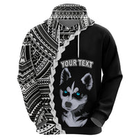 Custom Husky Dog Hoodie With Polynesian Tribal Tattoo LT6 - Wonder Print Shop