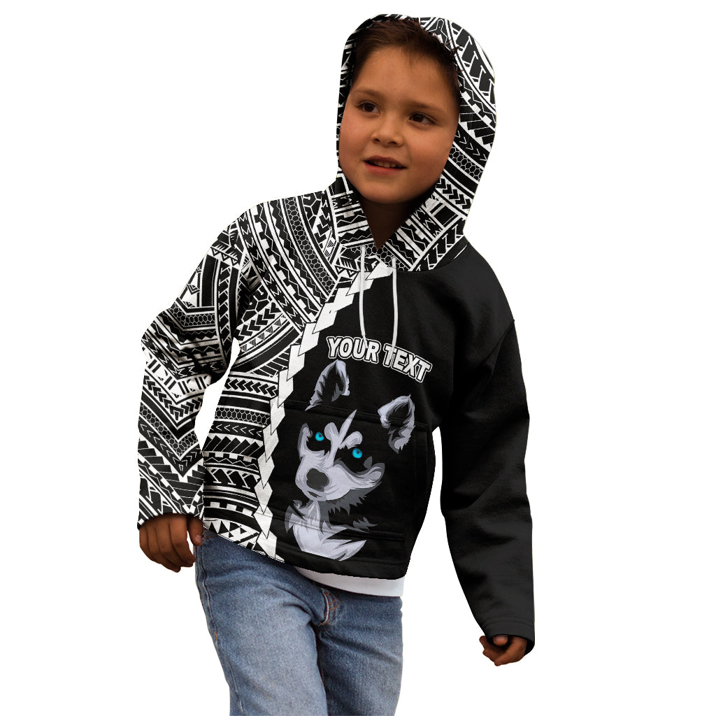 Custom Husky Dog Kid Hoodie With Polynesian Tribal Tattoo LT6 - Wonder Print Shop