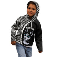 Custom Husky Dog Kid Hoodie With Polynesian Tribal Tattoo LT6 - Wonder Print Shop