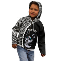 Custom Husky Dog Kid Hoodie With Polynesian Tribal Tattoo LT6 - Wonder Print Shop